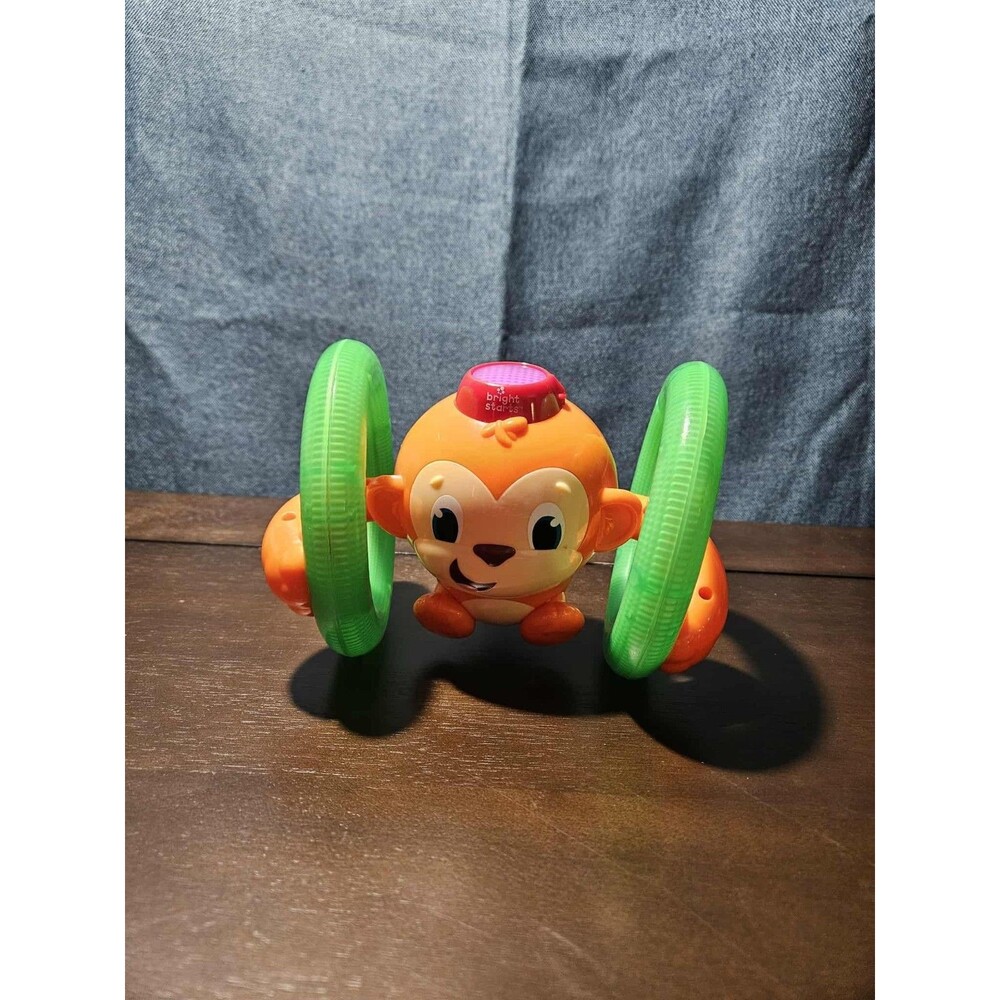 Bright Starts Roll & Glow Monkey | Musical Light Up Crawl Toy | Tummy Time Toy - Picture 9 of 16